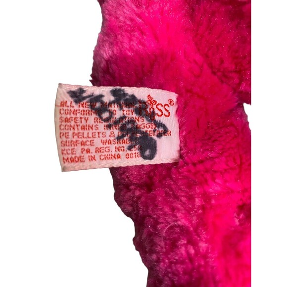 RUSS BERRIE VENUS Pink￼ Plush Bear Stuffed Animal Toy Purple Sheer Bow Vintage - Picture 7 of 13